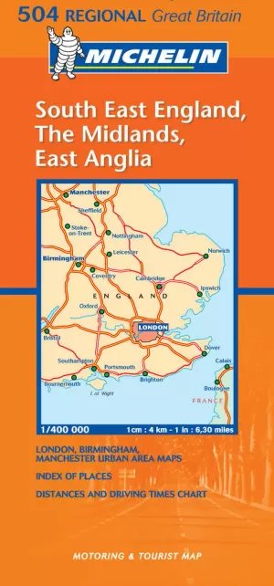 SOUTH EAST ENGLAND. THE MIDLANDS. EAST ANGLIA. 1:400.000. MICHELI SOUTH EAST ENGLAND. THE MIDLANDS. EAST ANGLIA. 1:400.000. MICHELI