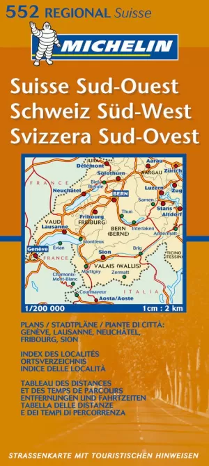 SUISSE SUD-OEST. 1:400.000. MICHELIN. 552