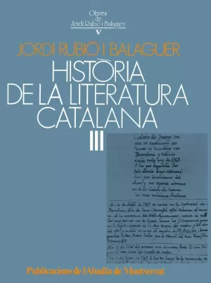 HISTORIA DE LA LITERATURA CATALAN VOL III