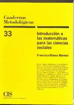 CUADERNOS METODOLOGICOS 33 - INTRODUCCION MATEMATI
