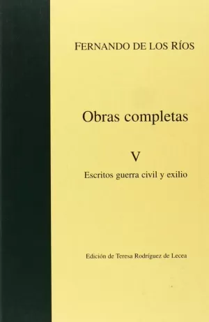 OBRAS COMPLETAS V-F.DE LOS RIO