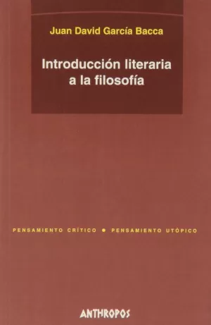 INTRODUCCION LITERARIA A LA FILOSOFIA