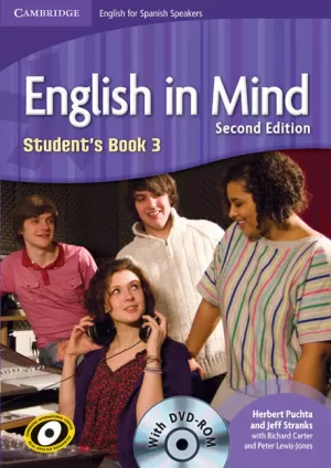 ENGLISH IN MIND FOR SPANISH SPEAKERS LEVEL 3 STUDENT BOOK + DVD ROM