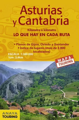 MAPA DE CARRETERAS ASTURIAS Y CANTABRIA (DESPLEGABLE), ESCALA 1:340.000 MAPA DE CARRETERAS ASTURIAS Y CANTABRIA (DESPLEGABLE), ESCALA 1:340.000